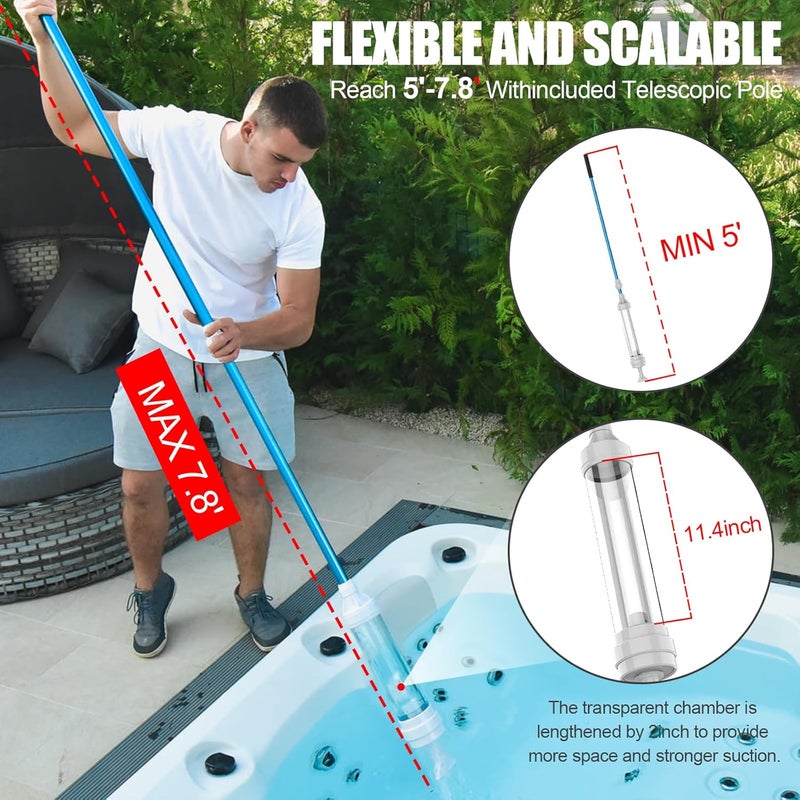 Wallace Forge Spa Vacuum Compatible with 6250 Paradise Power - Self-Contained, No Pumping, Batteries - Picks up Rocks, Pennies, Beach Sand in Hot Tub, Above Ground Pool - Image 4